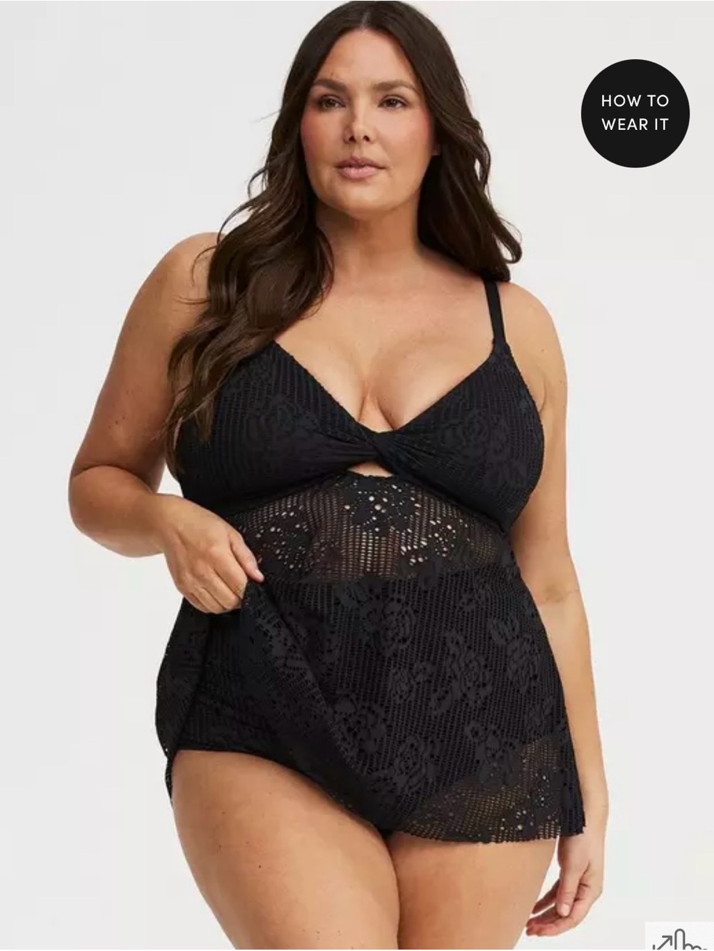torrid Black Crochet Tankini Swim set size 2 (18-20)